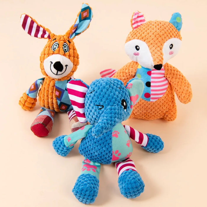 New Plush Animals Squeaky Dog Toy Interactive Squeeze Puppy Chew Toy Sound Soft Dog Squeaky Toy Small Medium Large Dogs