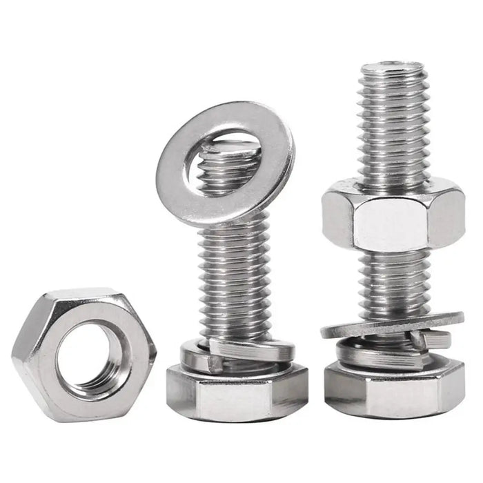 Flat Washer Hex Bolt Spring Nut Round Head 304 Stainless Steel Screw Square Neck Flange Nut Hexagon Head Screw