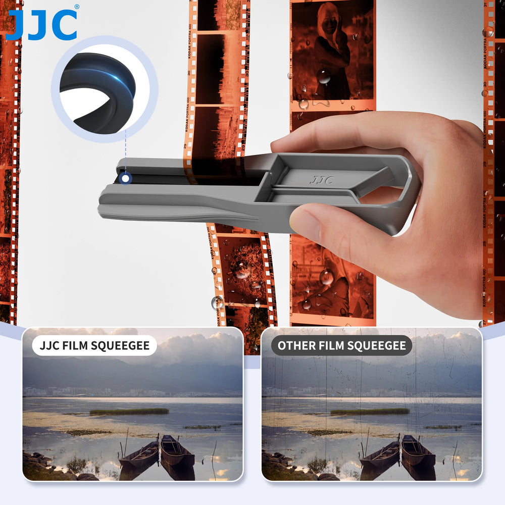 JJC Film Squeegee for 35mm and 120 Film, Film Wiper with Silicone Blades to Dry Water No Marks and Scratches Leave