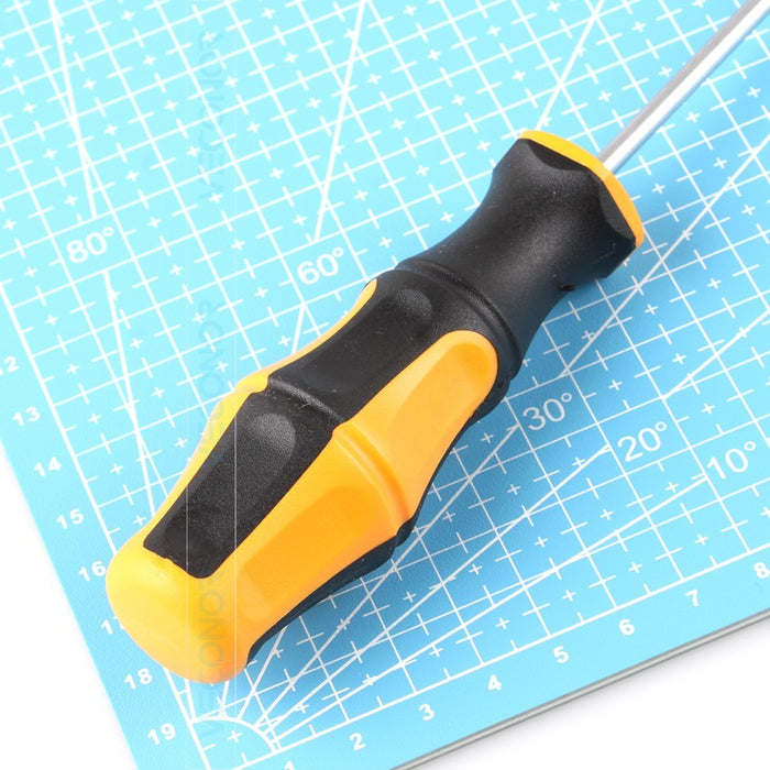 1pc Magnetic Slotted Flat Head Screwdriver Multifunctional Household Basic Anti Slip Manual Screw Drive Tool