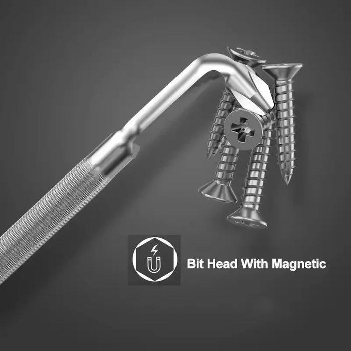 Magnetic Head L-Shaped and Z Shaped Screw Drive with Crosshead and Flathead 90-Degree Right-Angle Elbow Bend Screwdriver