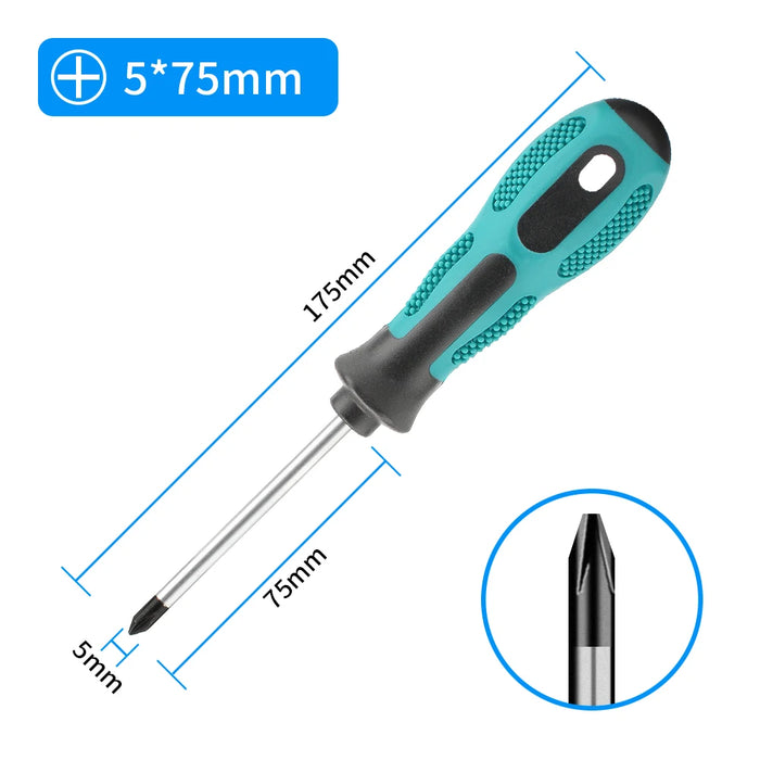 1PCS  Multifunctional Flat Head Cross Screwdriver Magnetic Screwdriver Household Basic Anti Slip Manual Screw Drive Tool