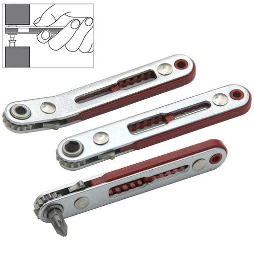 Magnetic Multifunction Bidirectional Forward & Reverse Ratchet Screwdriver Elbow Flat Head Wrench Cross Screwdriver Slotted Tool