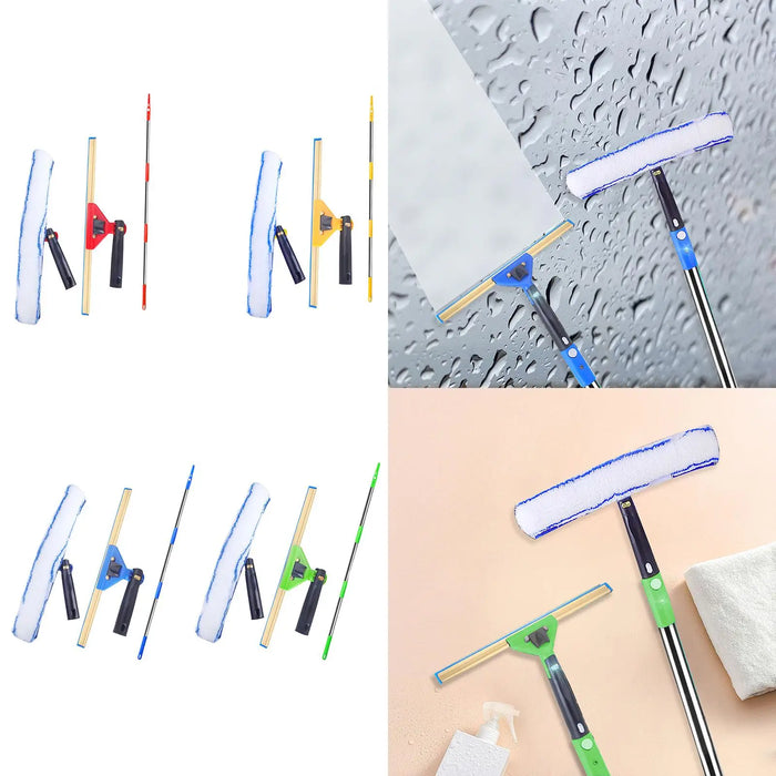 3Pcs Squeegee for Window Cleaning Set for Long Reach Extendable Squeegee Window Cleaner for Patio Bathroom Shower Car Garden