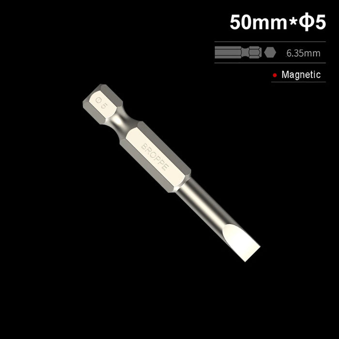 50/75/100/150mm long 2.0-6.0mm Flat Head Slotted Tip Screwdrivers Bit 1/4" Hex Shank Driver Bits Magnetic Screwdriver Drill Bit