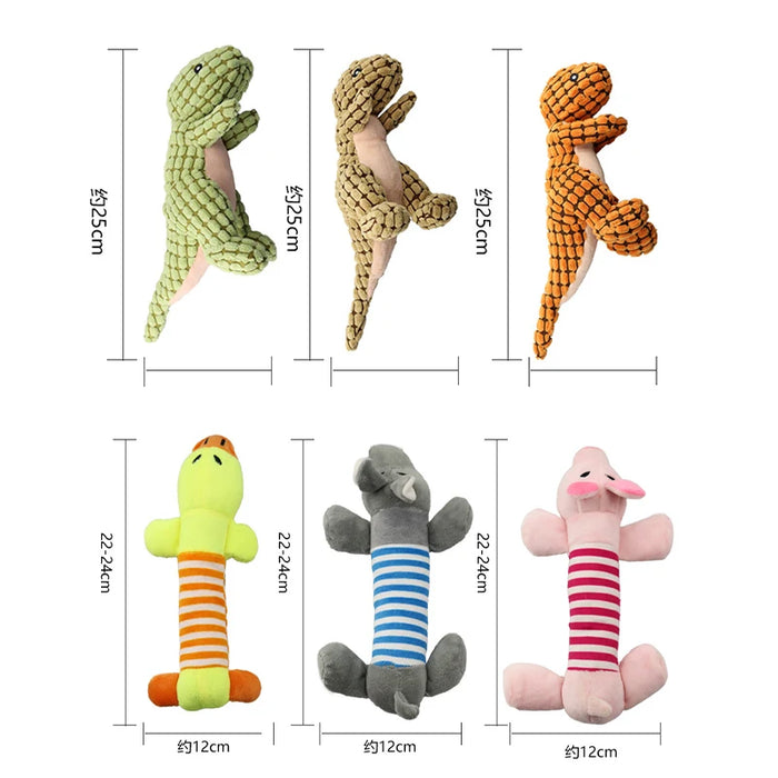 Animal Shape Squeak Plush Dog Toy Funny Interactive Chew Molar Toy for Small to Large Dogs And Cats Puppy Interactive Training