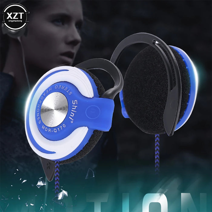 Wireless earphone 3.5mm Wired Headphones HIFI Heavy Bass Headset Over-ear Adjustable Ear Hook Earphones Music Earphone for Phone