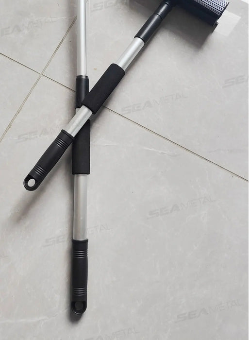 SEAMETAL 1pc Squeegee Car Window Cleaner 2 in 1 Retractable Pole Cleaning Window Brush Glass Squeegee for Car Cleaning Tools