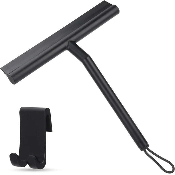 Matte Black Silicone Squeegee Streak Free Cleaning Shower Squeegee for Glass Bathroom Shower Doors Mirrors Tiles Car Windows