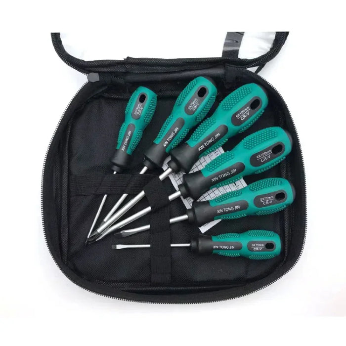 Magnetic Screwdriver Set Professional Cushion Grip 5 Flat Head and 4 Phillips Tips Screwdriver Non-Slip for Repair