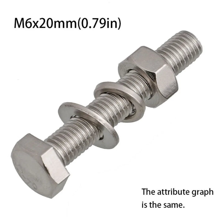 Flat Washer Hex Bolt Spring Nut Round Head 304 Stainless Steel Screw Square Neck Flange Nut Hexagon Head Screw