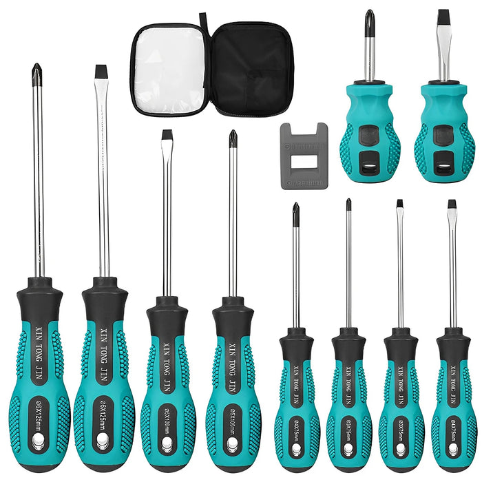 10 sets of magnetic screwdrivers heavy duty manual screwdrivers cross head screwdrivers metric flat head screwdrivers