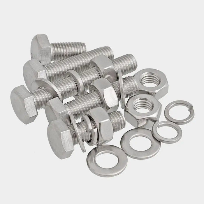 Flat Washer Hex Bolt Round Head Square Neck Hexagon Head Screw Flange Nut Spring Nut 304 Stainless Steel Screw Construction