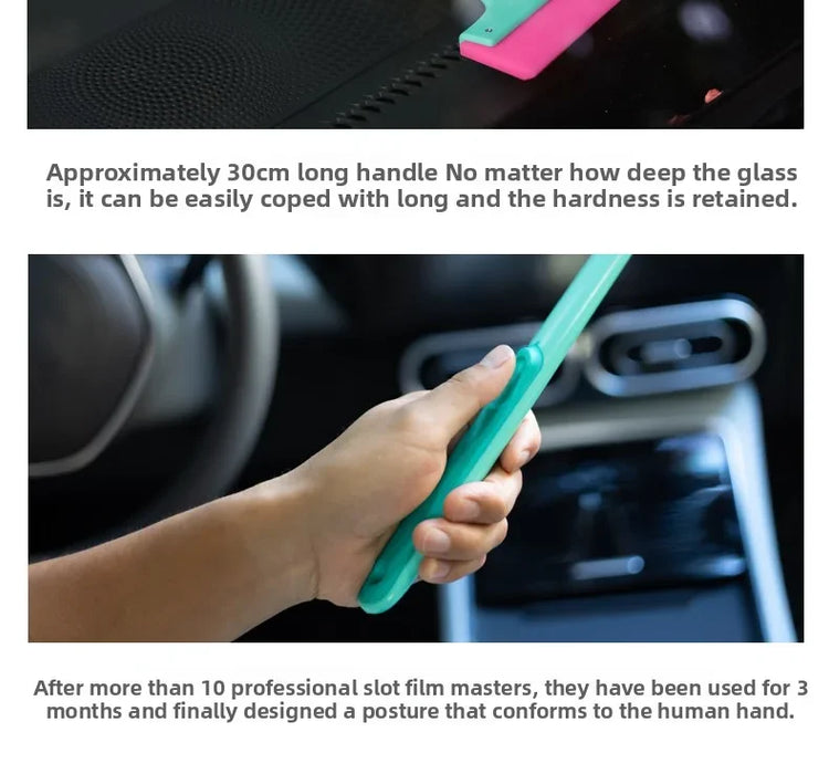 1/2pcs 32cm Long Handle Tendon Squeegee for Car Windshield Mirror Glass Cleaning Window Tint Application Tool Snow Water Remover
