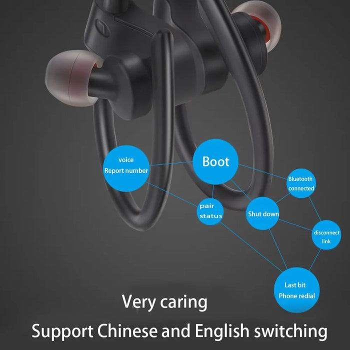Wireless Headphone Earloop Ear Hook Earbuds Wireless Bluetooth-compatible Headset Handsfree Neckband With Mic Bluetooth Earphone