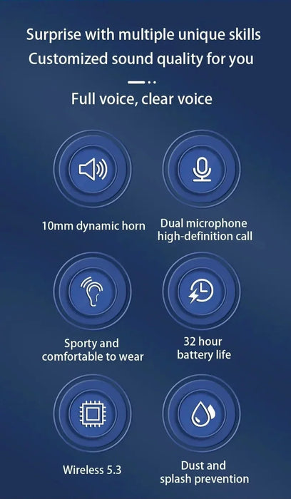 Original Wireless Earphones Ture Wireless Earbuds Ear Hook Sports HiFI Stereo Waterproof Headset With Mic TWS Headphone