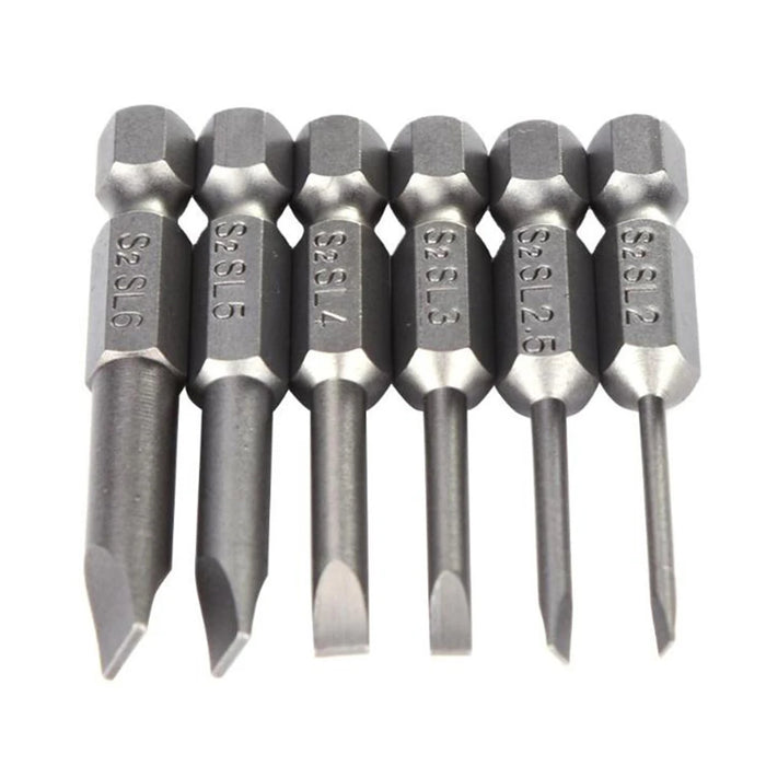1X 50mm Magnetic Screwdrivers Bits Flat Head Slotted Tip Electric Power Repair Hand Tool SL 2 2.5 3 4 5 6 Alloy Steel 2mm-6mm