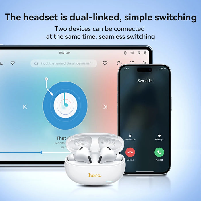 HOCO EW60 Wireless Bluetooth Headphones Tws Waterproof Earbuds Earphones HD Mic with touch Control Earbuds For Smartphones