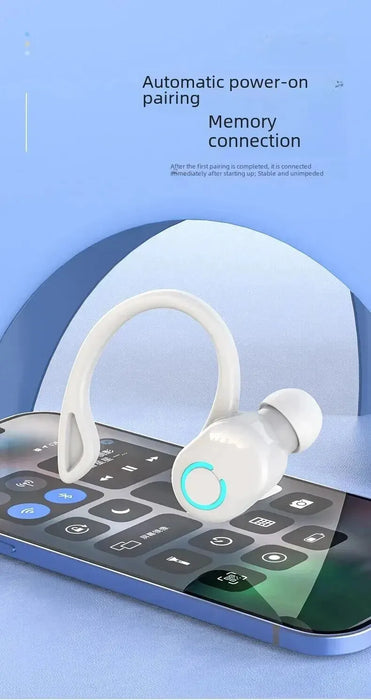 Bluetooth 5.2 Earphones Ear Hook Type Low Delay Noise Reduction Headset Single Ear Sports Business Wireless Waterproof Eaebuds