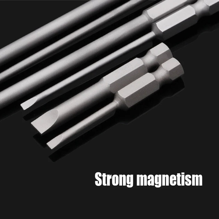 1PCS 50/75/100/150mm Electric Flat Head Slotted Screwdriver Bit SL2-SL6 Strong Magnetic Batch Head Hex Shank Impact Screw Driver