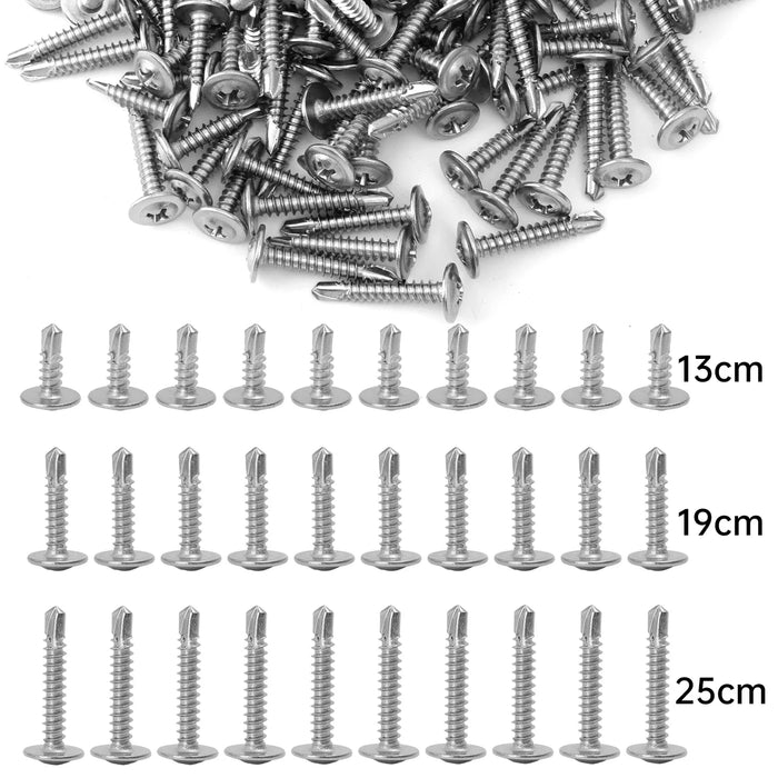 Flat Head Cross Phillips Self Drilling Screw DIY Large Cross Plate Head Drill Tail Full Thread Screws Fastener Stainless Steel