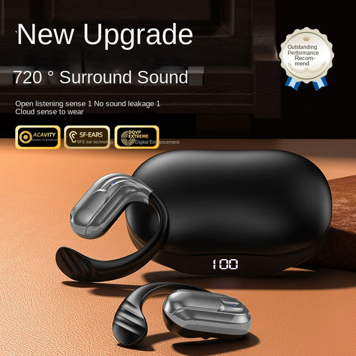 Open-Ear Earphones Bluetooth 5.4 Ear Hook Headphones HiFi Stereo True Wireless Headsets Noise Reduction Waterproof Earbuds