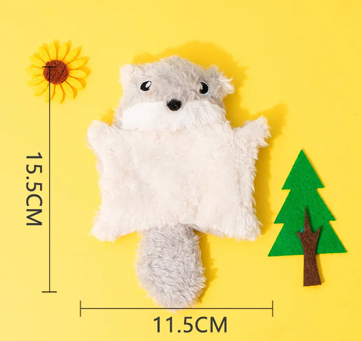 Funny Little Flying Squirrel Cat Toys Interaction Chew Molars Catnip Dog Toy Bite Resistance Puppy Kitty Toy Squeak Pet Supplies
