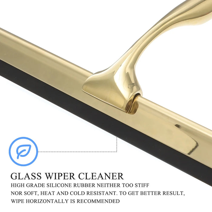 Squeegee All-Purpose Silicone Scrape Wall-mounted Stainless Steel Handle Wiper with Hook for Kitchen Bathroom Window Glass Clean