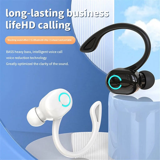 Bluetooth 5.2 Earphones Ear Hook Type Low Delay Noise Reduction Headset Single Ear Sports Business Wireless Waterproof Eaebuds