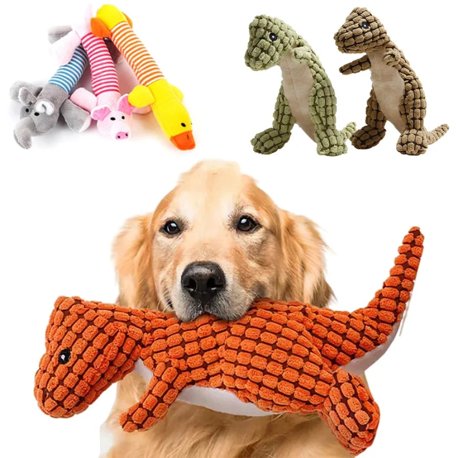 Animal Shape Squeak Plush Dog Toy Funny Interactive Chew Molar Toy for Small to Large Dogs And Cats Puppy Interactive Training