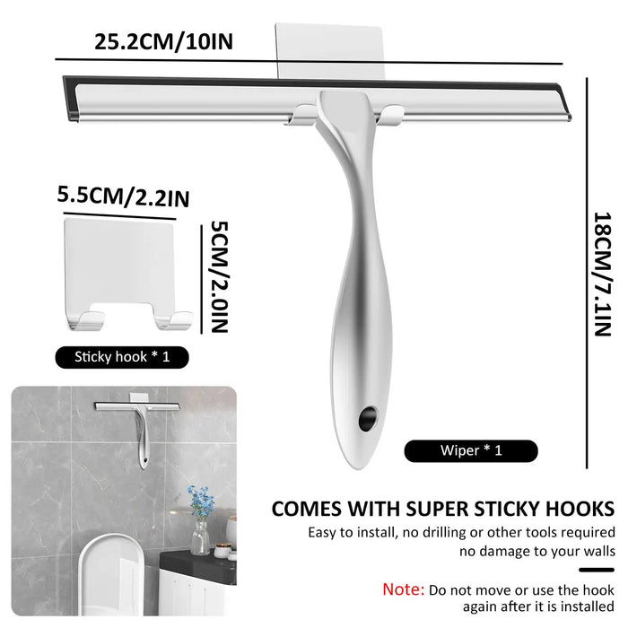 Shower Squeegee with Telescopic Handle Multifunctional Efficient Shower Squeegee with Hooks Window Glass Door Home Cleaner Tools