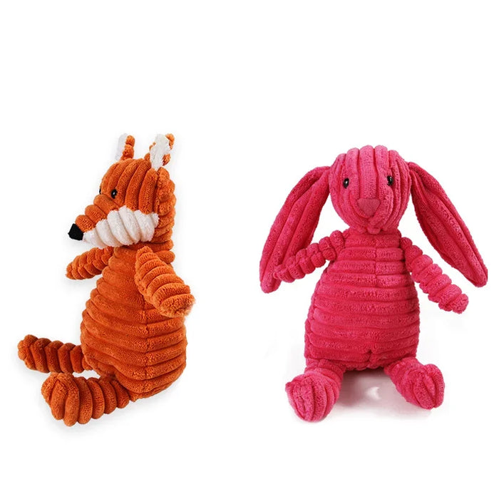 Squeaky Chew Bite - Resistant Animal Shape Plush Toy for Small Dogs, Pet Puppy Corduroy Dog Toys, Pets Accessories Supplies