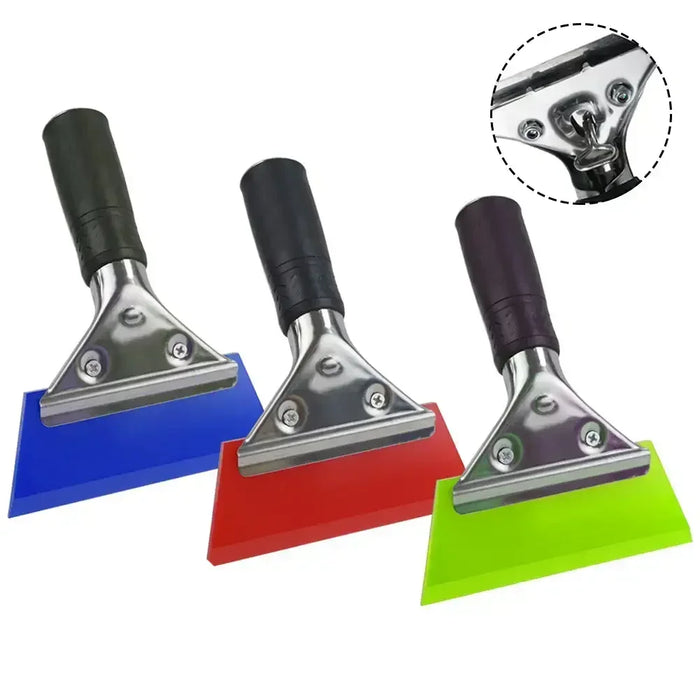 Car Squeegee with Stainless Steel Handle Rubber Snow Shovel Windshield Window Ice Scraper Car Wrap Air Bubble Remove Tool