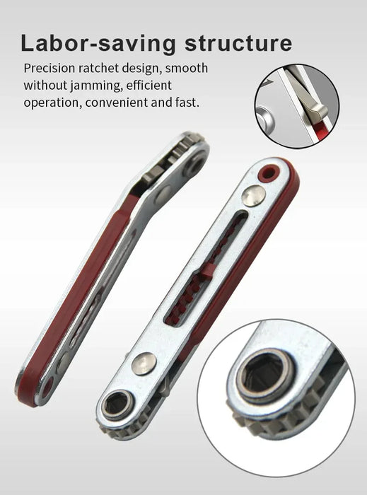 Magnetic Multifunction Bidirectional Forward & Reverse Ratchet Screwdriver Elbow Flat Head Wrench Cross Screwdriver Slotted Tool