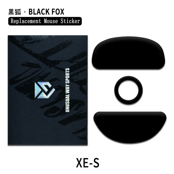 UnusualWaySports Mouse Skates Feet XE-S XES Wireless Cambered Surface PTFE Anti Collapse Multilayer Magic Ice Black Silver Fox