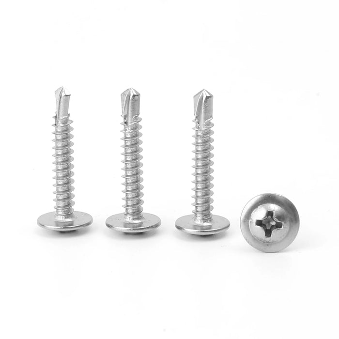 Flat Head Cross Phillips Self Drilling Screw DIY Large Cross Plate Head Drill Tail Full Thread Screws Fastener Stainless Steel