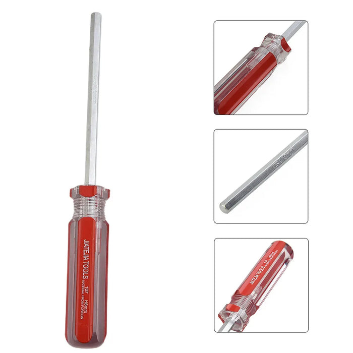 1.5-6mm Hexagon Screwdriver Set Flat Head Hex Magnetic Repair Home Repairing Tool Steel Screw Driver Locked Screws Silver Red