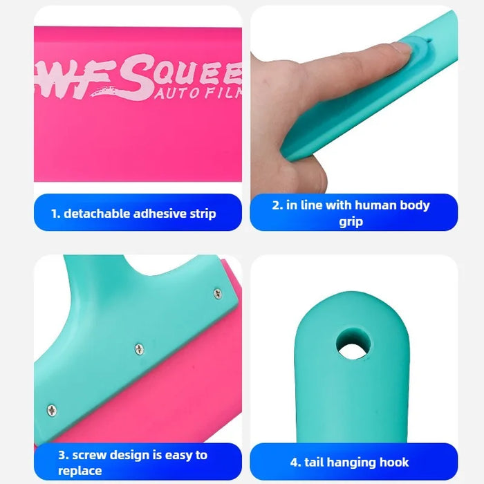 1/2pcs 32cm Long Handle Tendon Squeegee for Car Windshield Mirror Glass Cleaning Window Tint Application Tool Snow Water Remover
