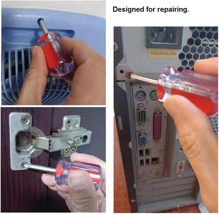 Short Screwdriver Set Flat Head and Cross-Head Mini Screw Driver for Narrow Spaces Repairing Sewing Machines Portable Hand Tools