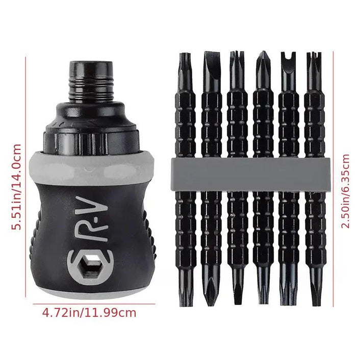 Double-head Screwdriver Ratchet Screw Driver Kit CRV Telescopic Detachable Shaped Short Handle Cross Triangle Head Repair Tool