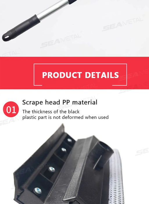 SEAMETAL 1pc Squeegee Car Window Cleaner 2 in 1 Retractable Pole Cleaning Window Brush Glass Squeegee for Car Cleaning Tools