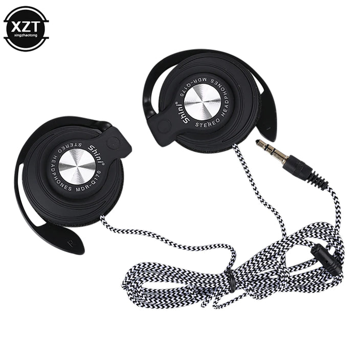 Wireless earphone 3.5mm Wired Headphones HIFI Heavy Bass Headset Over-ear Adjustable Ear Hook Earphones Music Earphone for Phone