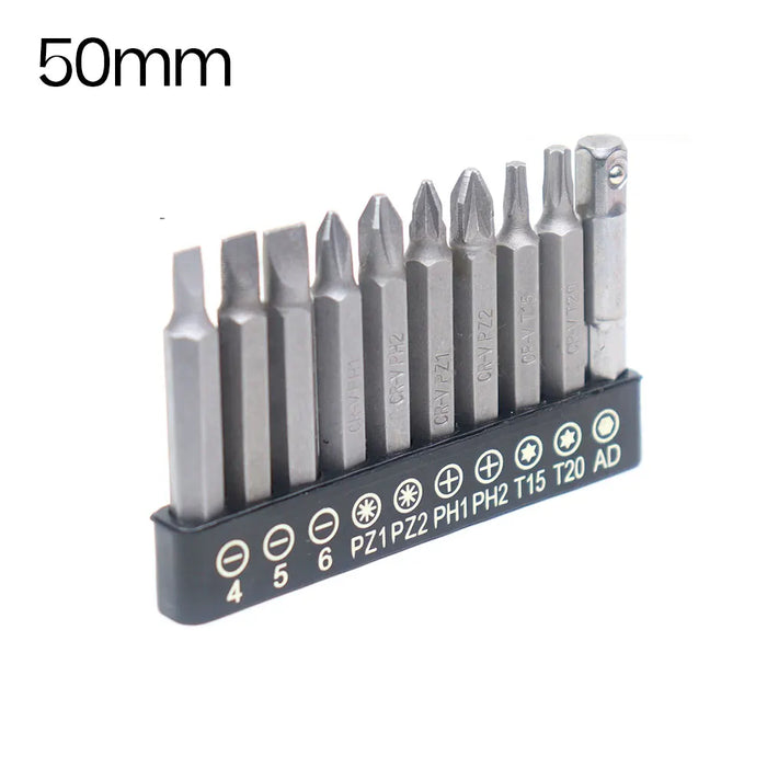10 Pcs Screwdriver Bit Slotted Flat Torx Phillips Screwdriver Head Adapter Tools Set