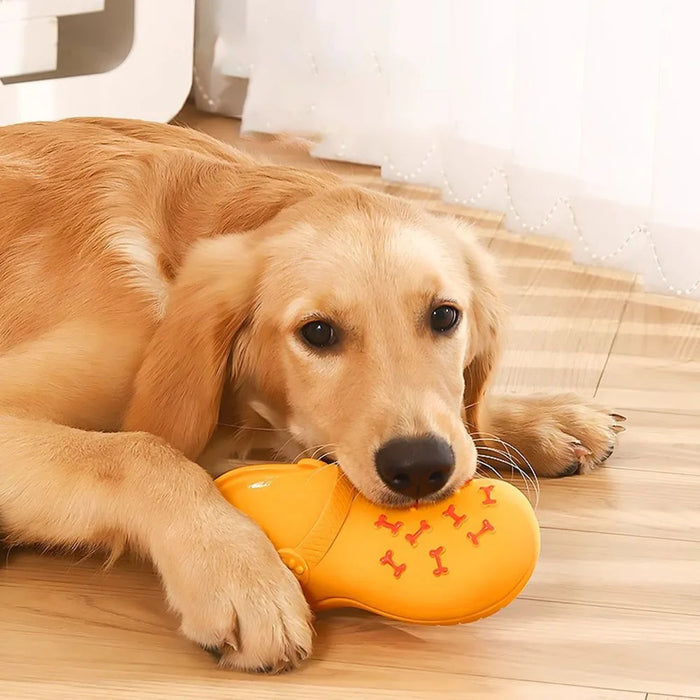 Dog Squeaky Latex Slipper Toy, Chew-Resistant Puppy Self-Play Toy for Boredom Relief, Pet Dog Chewing Supplies