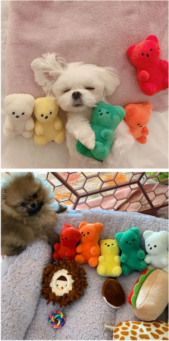 Cute Small Dog Squeaky Toys for Small Dogs Puppy Bear Shaped Squeak Toy for Cat Dogs Pet Supplies Pomeranian Teddy Shih Tzu Pug