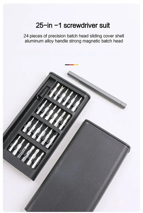 Precision Screwdriver Set 25 in 1 Screw Driver Se Hexagonal Flat Head Magnetic Screwdriver Head for Car Computer Phone Home Use