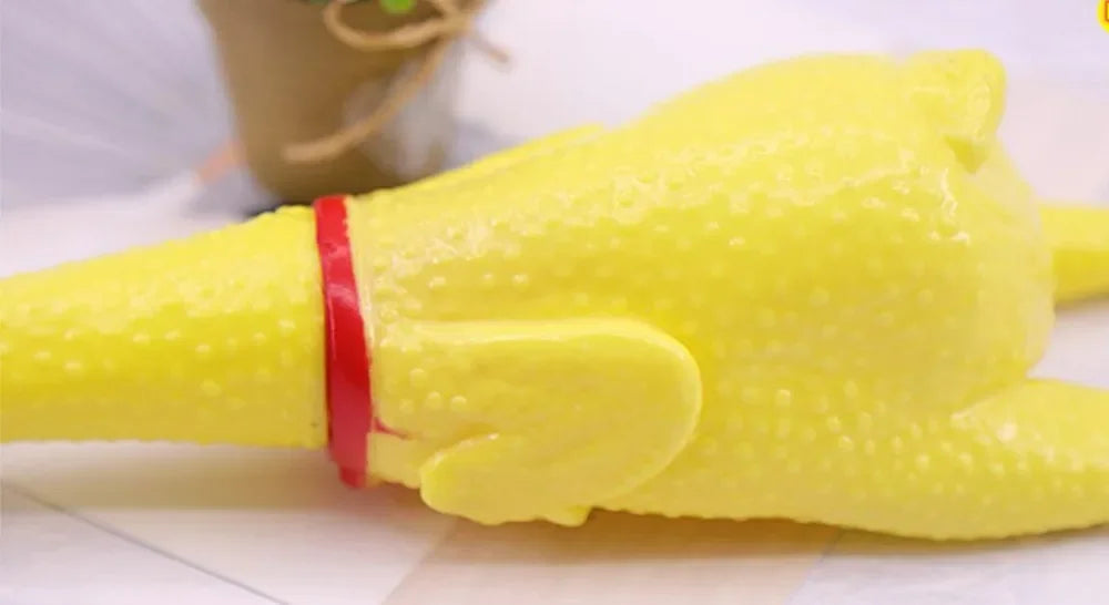 Squeaky Screaming Chicken Dog Toy 1pc Pet Squeaker Chew Toys Funny Molar Chew Rubber Toy in Sizes S M L for Small to Large Dogs