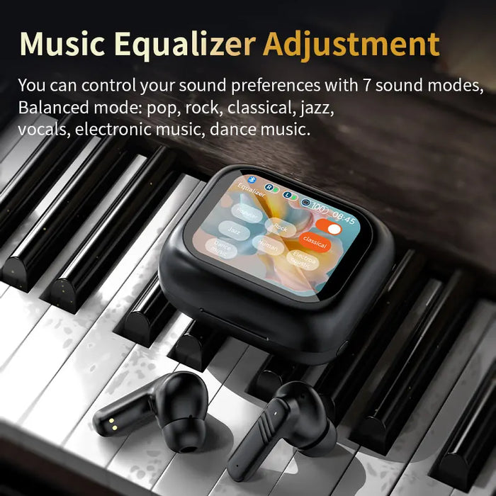 Wireless Headphones in Ear with ENC Noise Cancelling,  Stereo Deep Bass Wireless Earphones Long time Playtime, LED Display USB-C