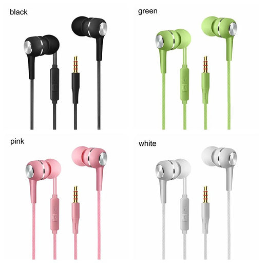 3.5mm Wired Earphone In-Ear Headset HIFI Heavy Bass Earbuds Monitor Sport Headset Stereo Music Gaming Headphone with Mic 3.5jack