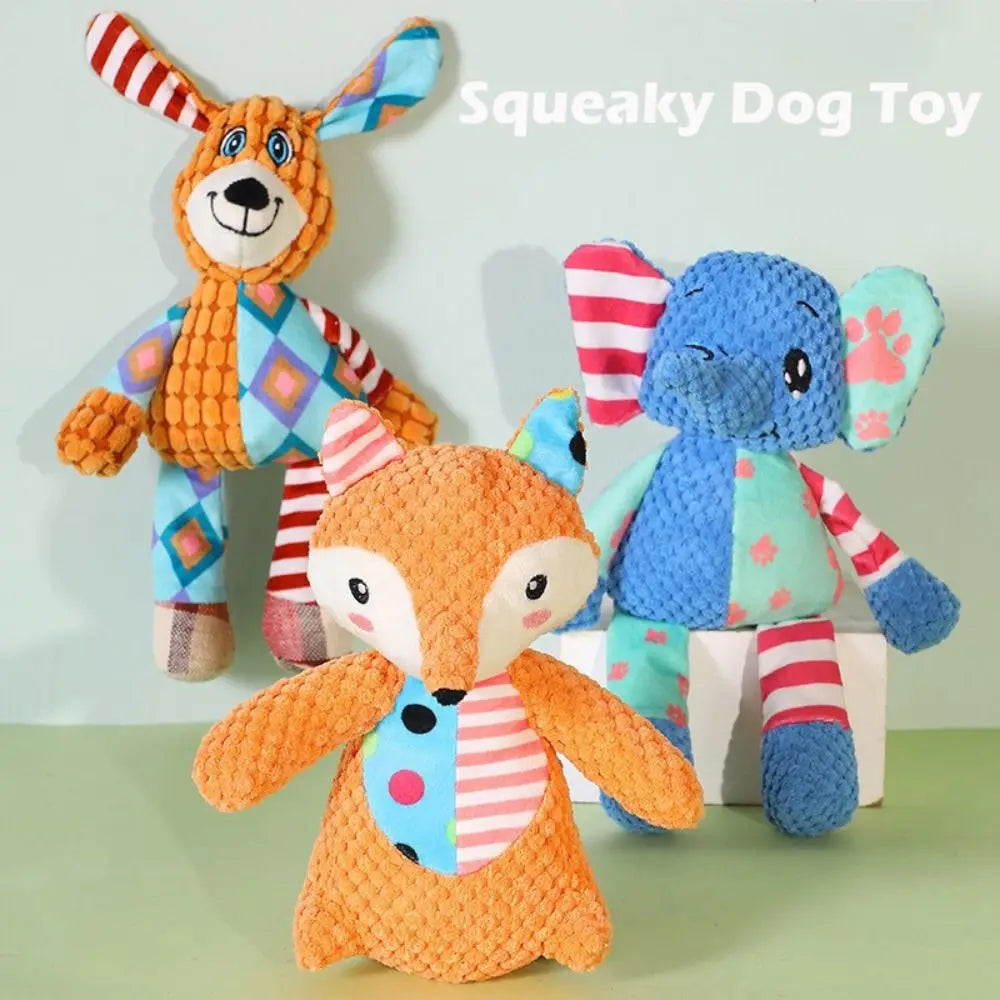 New Plush Animals Squeaky Dog Toy Interactive Squeeze Puppy Chew Toy Sound Soft Dog Squeaky Toy Small Medium Large Dogs